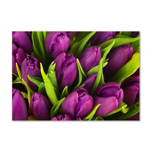 Brayden Studio Purple Tulips Unframed Art Prints on Canvas Wayfair